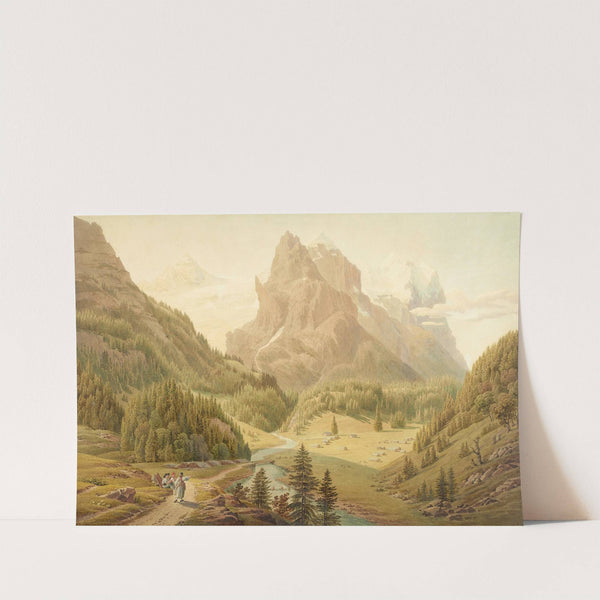 Ansicht der Alp Rosenlaui mit Blick auf das Wellhorn und das Wetterhorn (1915-1945) by Gabriel Lory the Younger