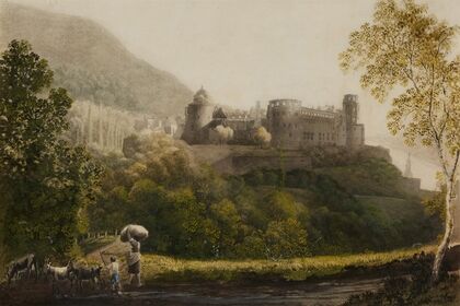 Ansicht des Heidelberger Schlosses von Osten gesehen