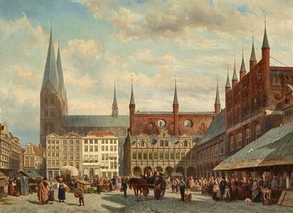 Ansicht des Lübecker Marktes (1870)