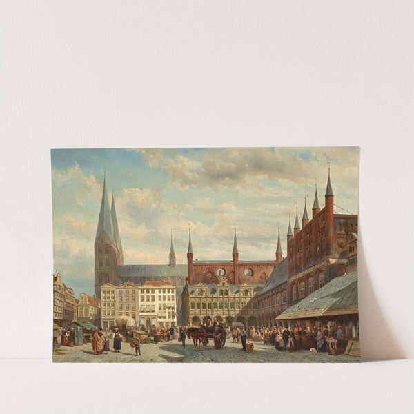 Ansicht des Lübecker Marktes (1870) by Cornelis Springer