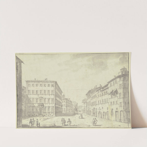 Ansicht eines Platzes mit einem Monument by Giuseppe Zocchi