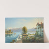 Ansicht vom Thunersee mit Berner Alpen und Schloss Schadau (1915-1945) by Gabriel Lory the Younger