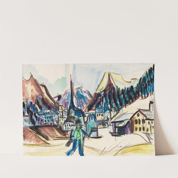 Ansicht von Davos (Landschaft bei Davos im Winter) (1925) by Ernst Ludwig Kirchner