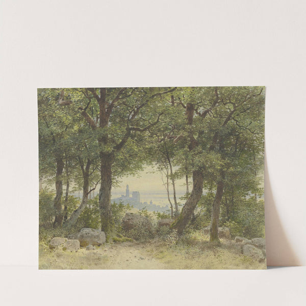 Ansicht von Kronberg mit weitem Blick in die Ferne vom Ausgang des Falkensteiner Waldes gesehen by Carl Theodor Reiffenstein