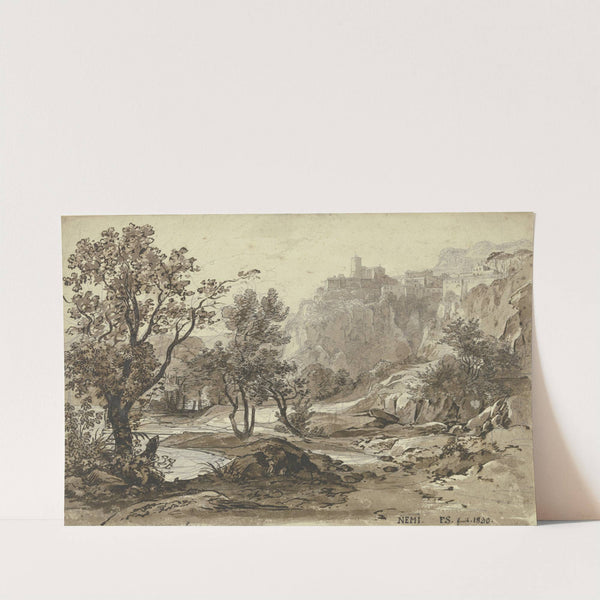 Ansicht von Nemi, im Vordergrund der Nemisee by Friedrich Salathé