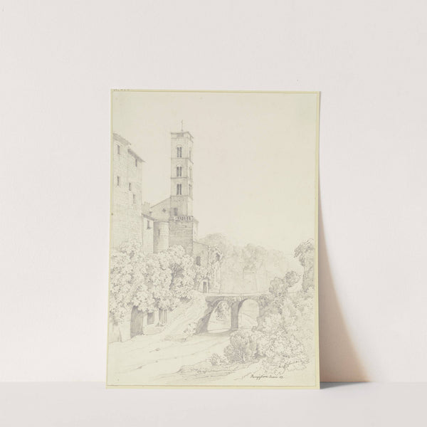 Ansicht von Ronciglione mit der Kirche Sant'Andrea by Friedrich Eisenlohr