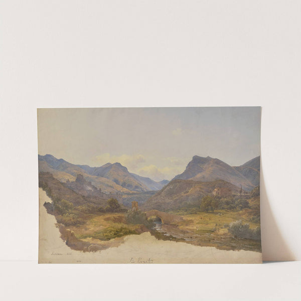 Ansicht von Subiaco, im Vordergrund eine Brücke by Carl Morgenstern