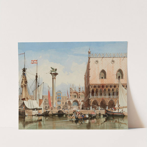 Ansicht von Venedig mit Blick auf den Dogenpalast und die Basilica di San Marco (1835) by Carl Friedrich Heinrich Werner