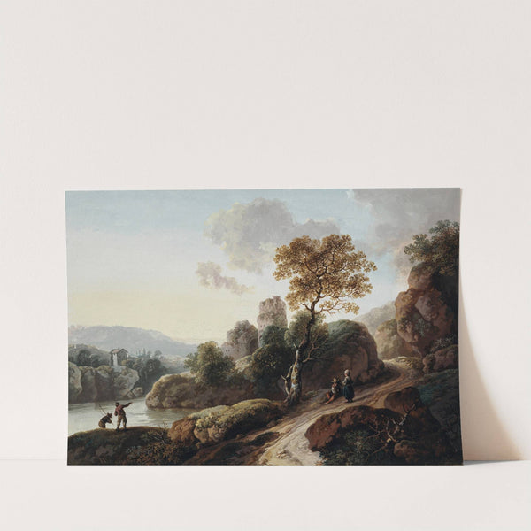 Ansteigender Hohlweg an einem Fluß by Maria Dorothea Wagner