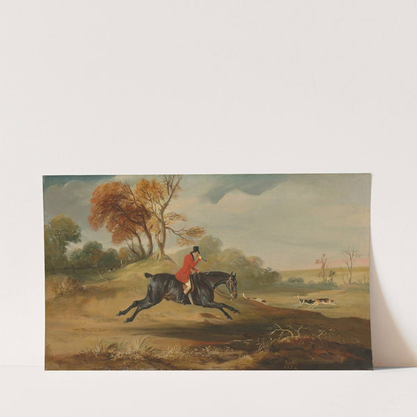 Anthony Adrian, 7th Earl of Kintore on Tom of Lincoln, hunting in an extensive landscape (1824) by John Ferneley