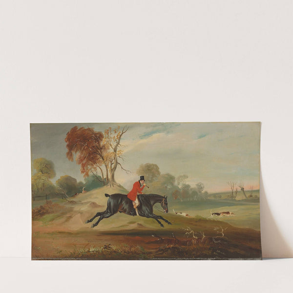 Anthony Adrian, 7th Earl of Kintore on Tom of Lincoln, hunting in an extensive landscape (1824) by John Ferneley