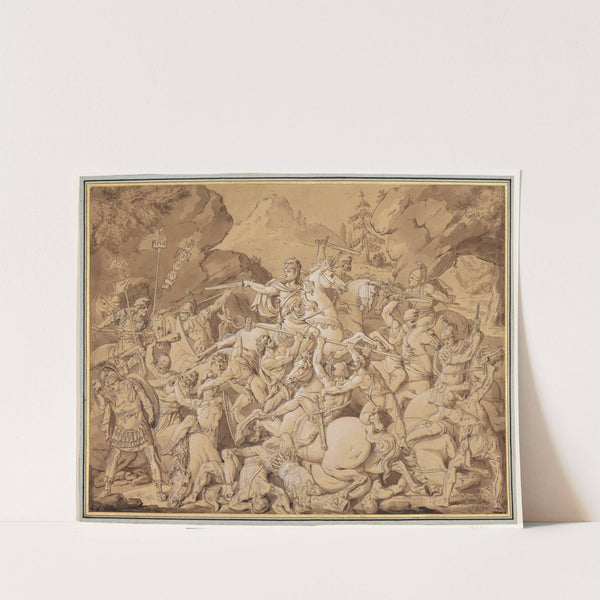 Antik slagscene by Conrad Martin Metz