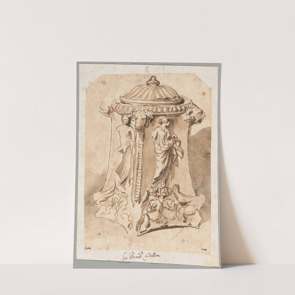 Antique Carved Marble Candelabra Base by Andrea di Lione