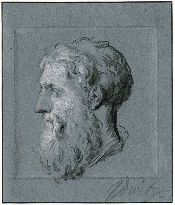 Antique head of a man in profile