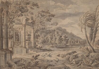 Antique Ruins along a Mountain Coast