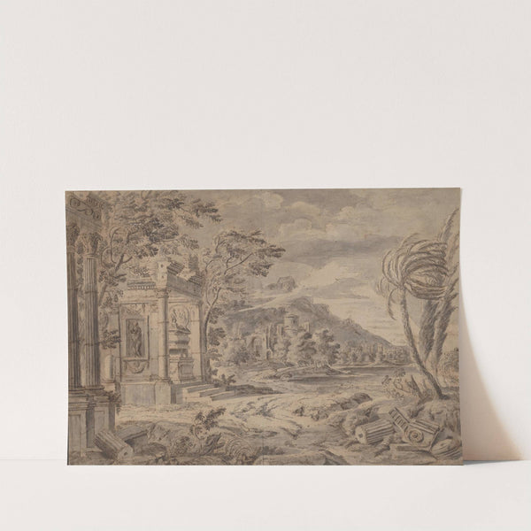 Antique Ruins along a Mountain Coast by Johann Franz Ermels