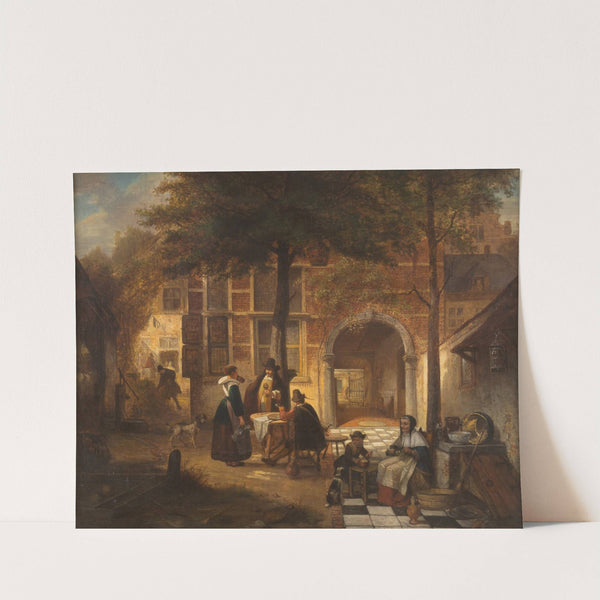 Antwerp society in summer courtyard (1869) by Jan August Hendrik Leys