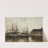 Anvers. Trois-mats à quai (1871) by Eugène Boudin