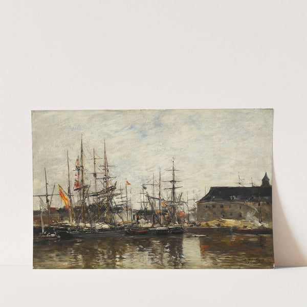Anvers. Trois-mats à quai (1871) by Eugène Boudin
