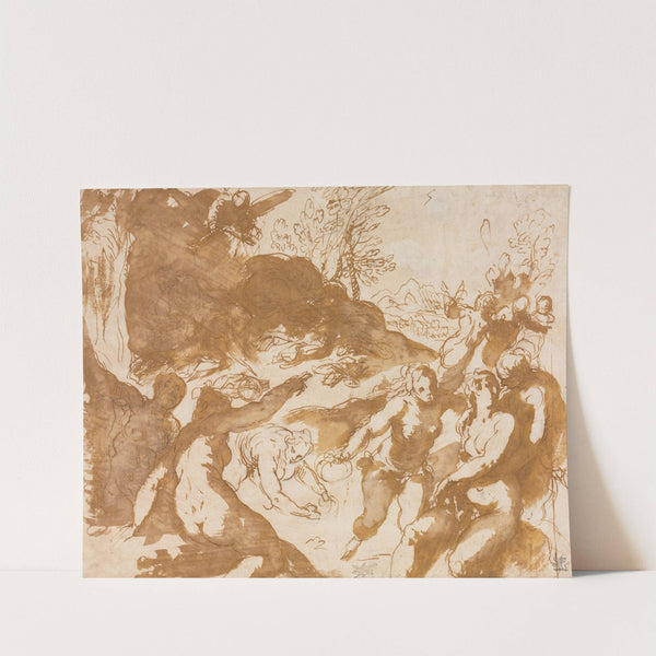 Apollo and the Muses Awakened by the Call of Fame by Jacopo Palma il Giovane