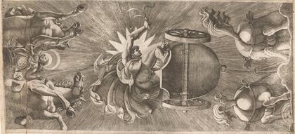Apollo in his chariot and Diana as moon goddess (1550-1580)