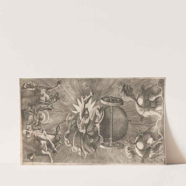 Apollo in his chariot and Diana as moon goddess (1550-1580) by Diana Scultori