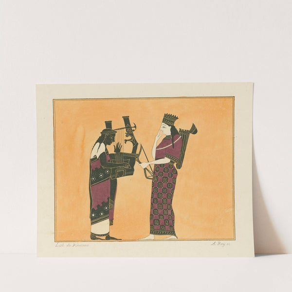 Apollo playing the cithara, and Artemis holding a bow and arrow (1844-1861) by A. Rey