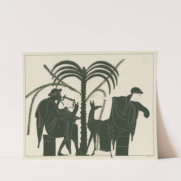 Apollo playing the cithara, with Artemis and hind (1844-1861) by A. Rey