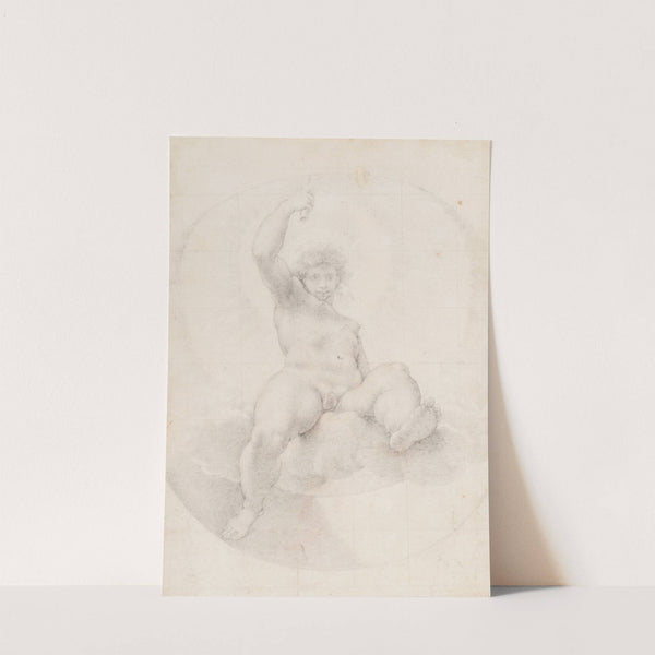 Apollo seated on a cloud holding a torch aloft by Cristoforo Roncalli