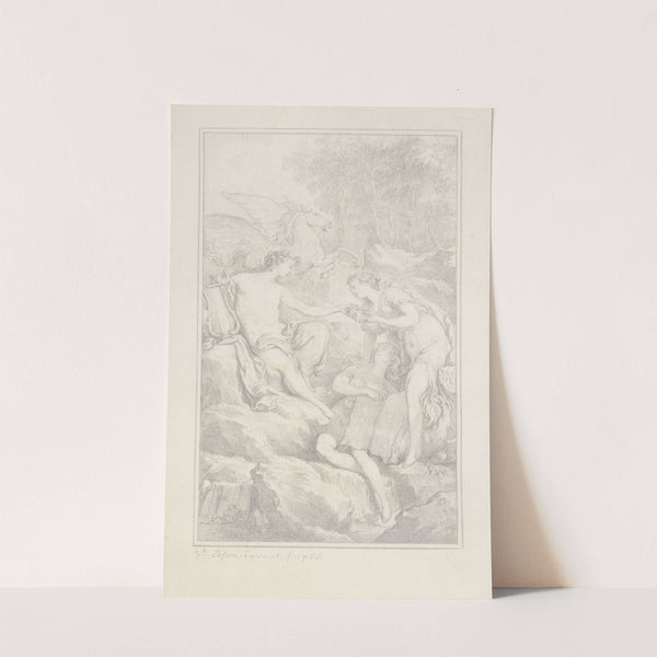 Apollo überreicht der Dichtkunst den Kranz (1766) by Charles Dominique Joseph Eisen