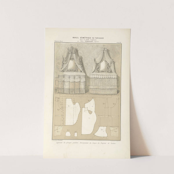 Application des principes précédents, Développement des coupes des draperies de toilettes. (1859) by Jules Verdellet