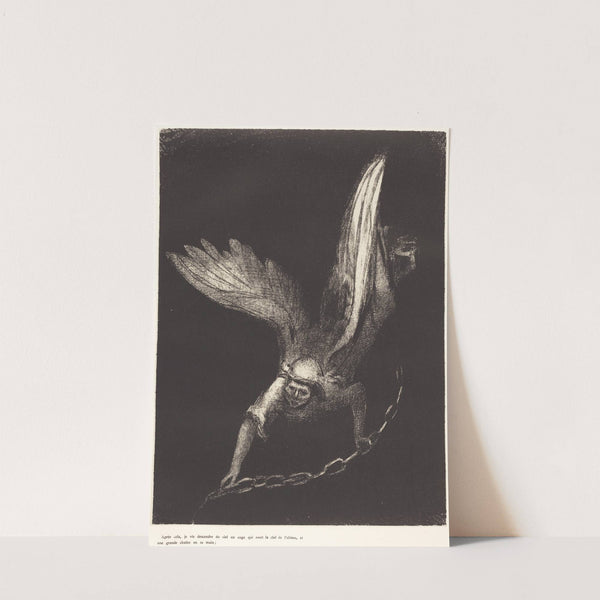 Apres cela je vis descendre du ciel un ange qui avait la clef de l’abime, et une grande chaine en sa main (1899) by Odilon Redon