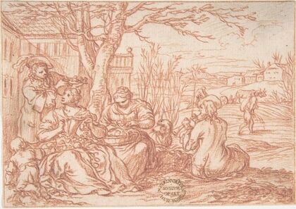 April (one of a series representing the labors of the months)