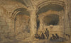 Arab figures in a vault within the Al-aqsa mosque, Jerusalem