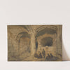 Arab figures in a vault within the Al-aqsa mosque, Jerusalem (1863) by Carl Haag
