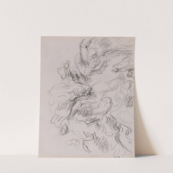 Arab Horseman Attacked by a Lion by James Ensor