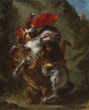 Arab Horseman Attacked by a Lion (1849)