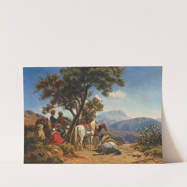 Arab horseman in the mountains by Curt Grolig