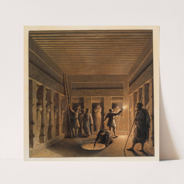 Arab men discovering the interior of a pyramid by Luigi Mayer