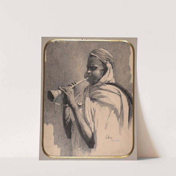 Arab playing the trumpet (1894) by Edward Okuń