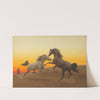Arab stallions at sunset by John Alexander Harrington Bird