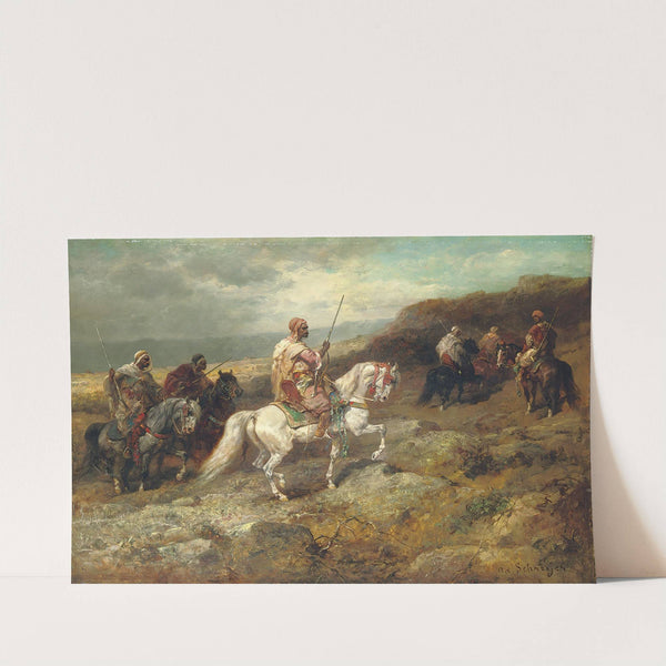 Arab Warriors On A Rocky Hillside by Adolf Schreyer