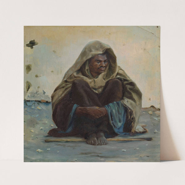 Arabe assis de face by Henry Brokman