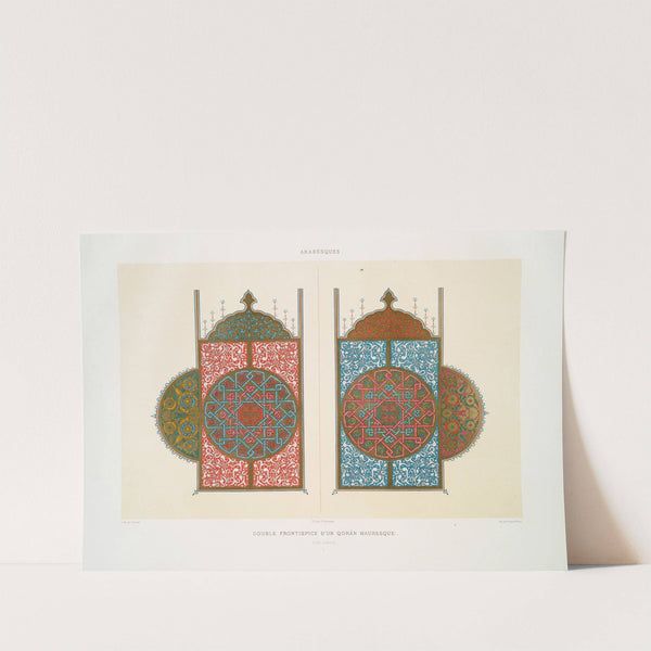 Arabesques; double frontispice d'un Qorân mauresque (XVIIIe. siècle); 1 by Émile Prisse d'Avennes