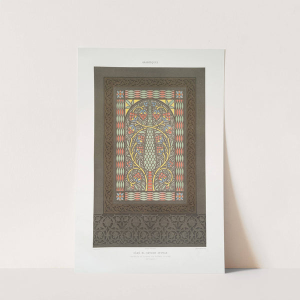 Arabesques; Gâmá el-Seydeh Zeynab; chemsah ou vitrail en plâtre ajouré (XIVe. siècle) by Émile Prisse d'Avennes