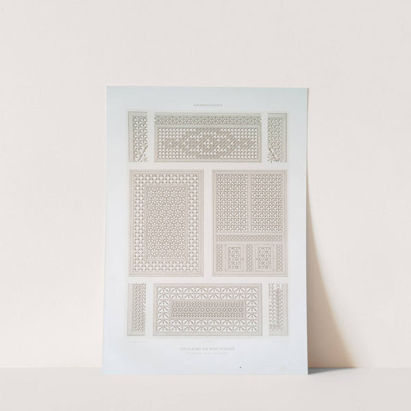 Arabesques; grillages en bois tourné; ensembles et détails de fenêtres by Émile Prisse d'Avennes