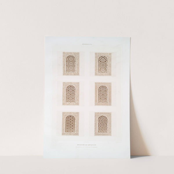 Arabesques; mosquée de Qeyçoun, décoration des fenêtres à l'intérieur (XIVe. siècle) by Émile Prisse d'Avennes