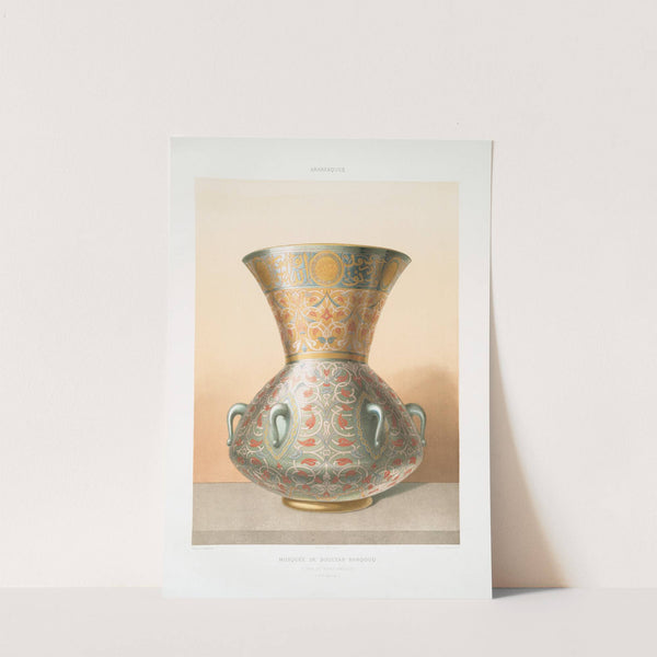 Arabesques; mosquée de soultan Barqouq; lampe en verre émaillé (XIVe. siècle) (1877) by Émile Prisse d'''Avennes