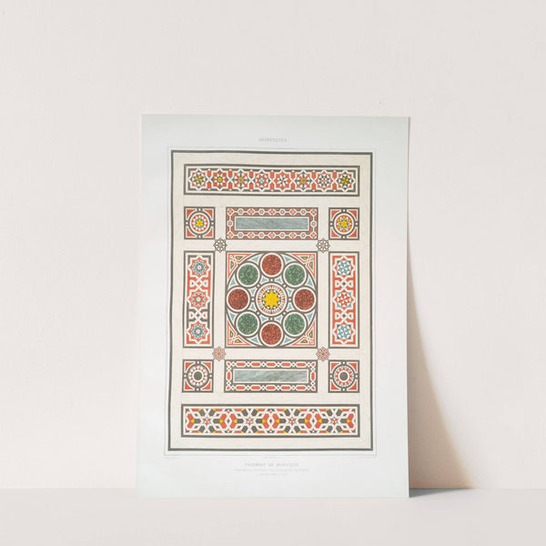 Arabesques; pavement de mosaïque, fragments disposée sur le plan des dorqâah (du XVIe. au XVIIIe. siècle) by Émile Prisse d'Avennes