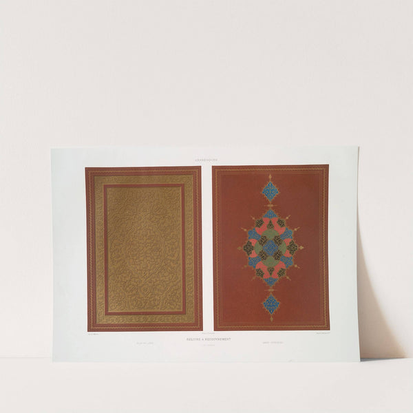 Arabesques ; reliure a recouvrement; plat du livre ; garde intérieure (XVIe. siècle) by Émile Prisse d'Avennes